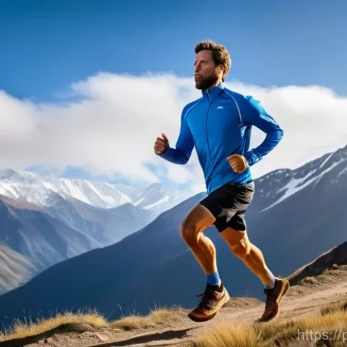 Home 16 고도 적응 훈련 방법 - **Prompt for "Live High, Train High":**
"A fit male athlete, in his late 20s, with a determined ...