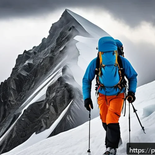 Home 17 등산과 관련된 유명 영화 추천 - A dramatic high-altitude scene depicting two climbers in advanced mountaineering gear, including ins...